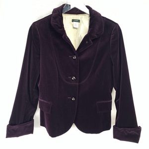 SOLD - J. Crew Velvet Bella Jacket Blazer - Sz 10